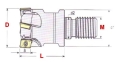 Bild 2 von Einschraubfräser für Fräsplatte  AP..1003  / (Größe) Ø 20 mm M10 Z3